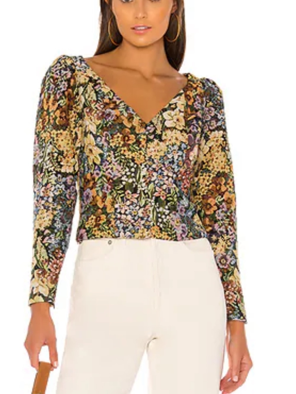 MAJORELLE Multicolor Floral V-Neck Long Sleeve Blouse